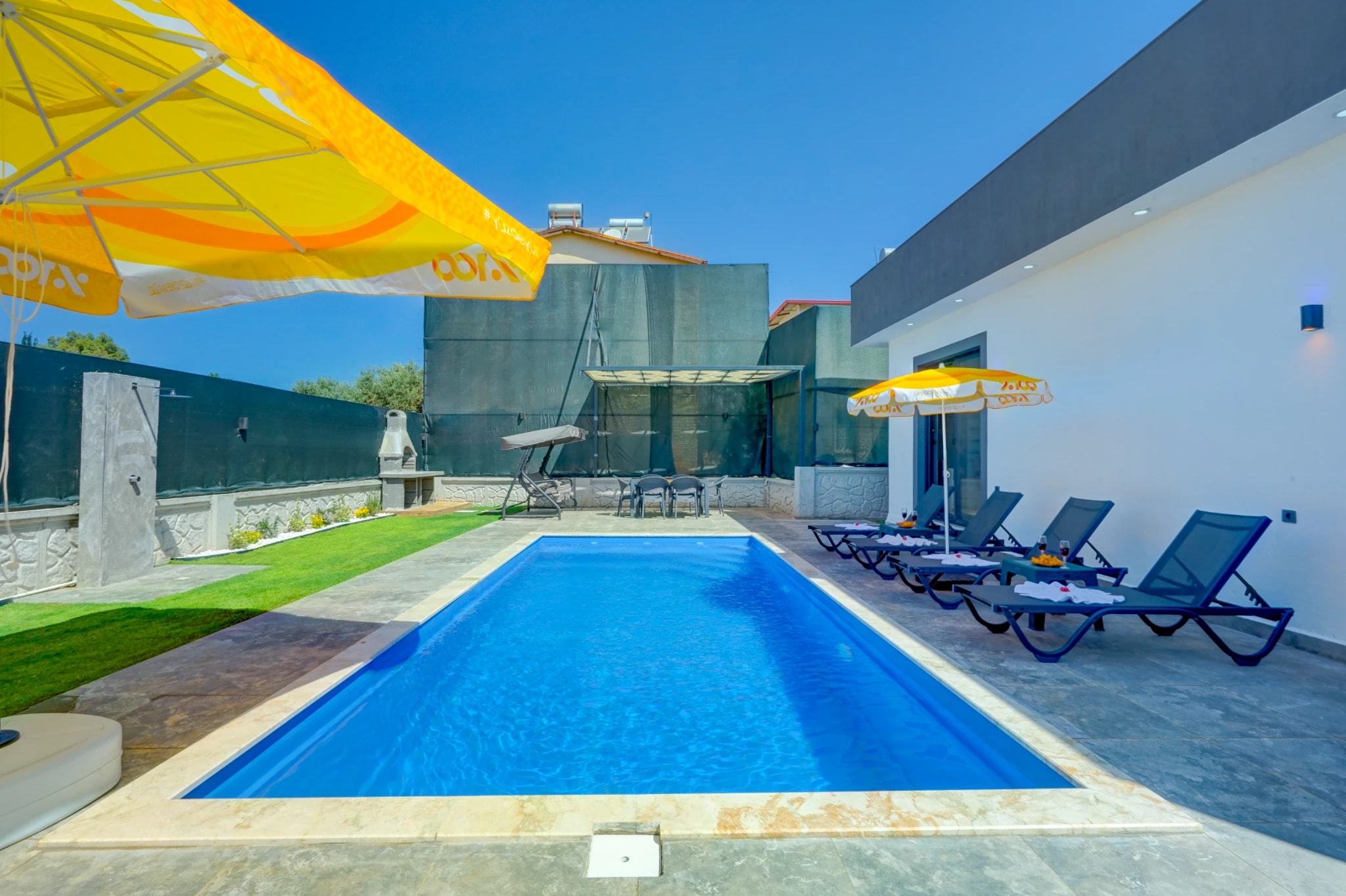 Fethiye Çamköy'de Korunaklı Jakuzili Özel Havuzlu Lüks 2 Odalı Villa – Ramazan Bey (39)