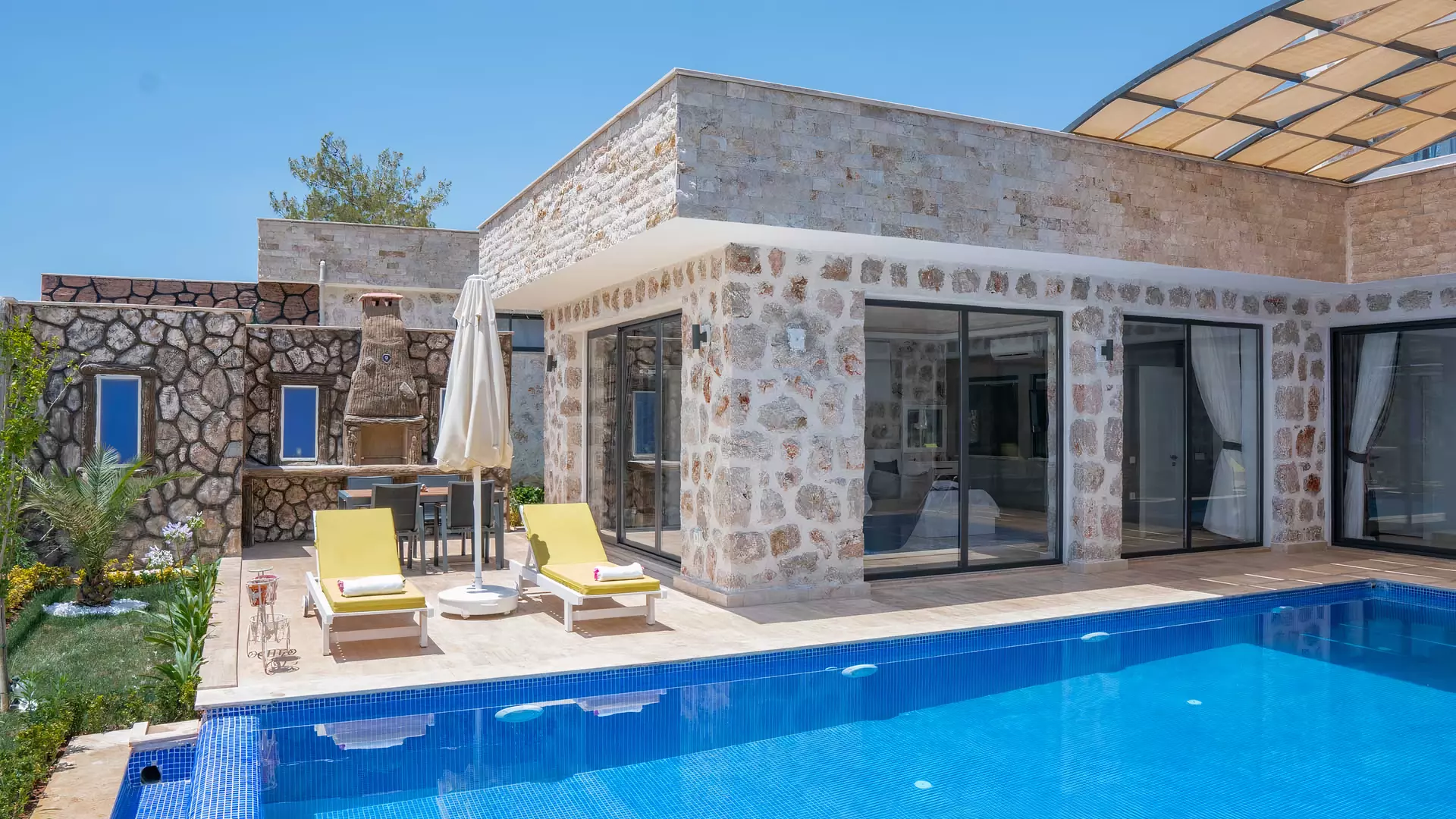 Jakuzili Isıtmalı Havuzlu Taş Villa - İslamlar'da Kış-Yaz Tatil