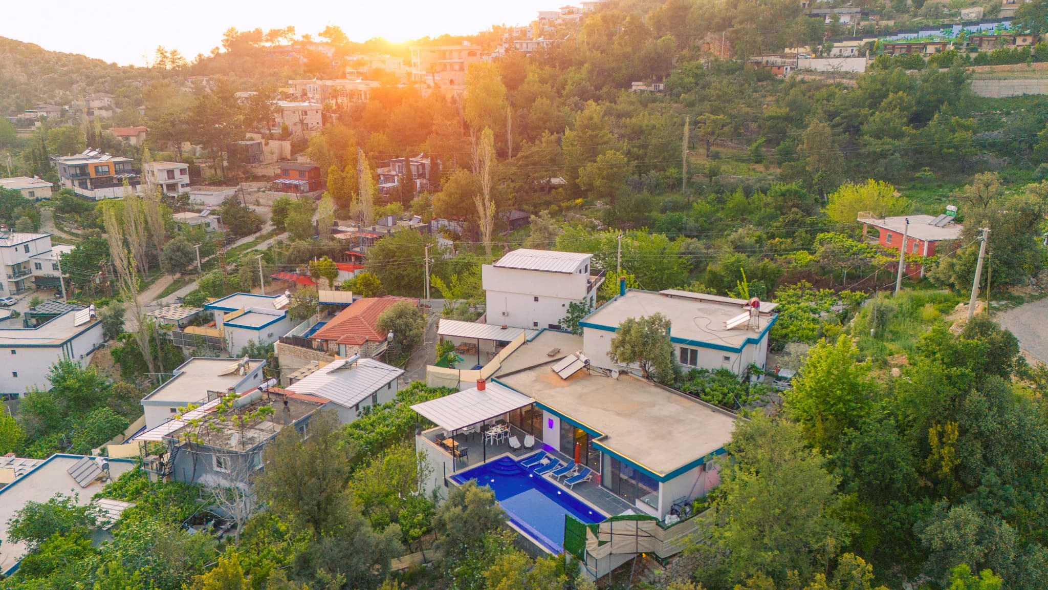 Jakuzili Balayı Villası - İslamlar'da Tam Korunaklı Havuz ve Doğa Manzarası
